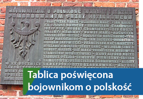 Tablica pamiątkowa poświęcona bojownikom o polskość Warmii i Mazur