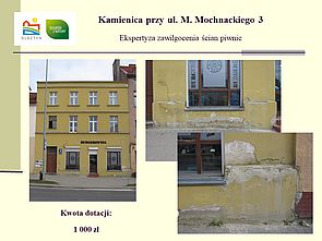 Dotacja na ekspertyzę zawilgocenia ścian piwnic w kamienicy przy ul. Mochnackiego 3