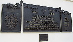 Tablica upamiętniająca 50-lecie powstania węgierskiego, Starostwo Powiatowe w Olsztynie