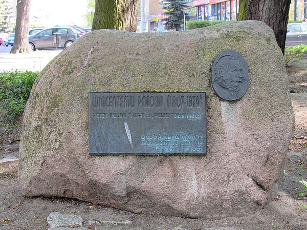 Kamień pamiątkowy Wincentego Pola, ulica A. Mickiewicza
