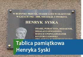 Tablica pamiątkowa Henryka Syski