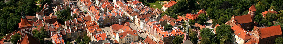 Widok z lotu ptaka na Stare Miasto w Olsztynie